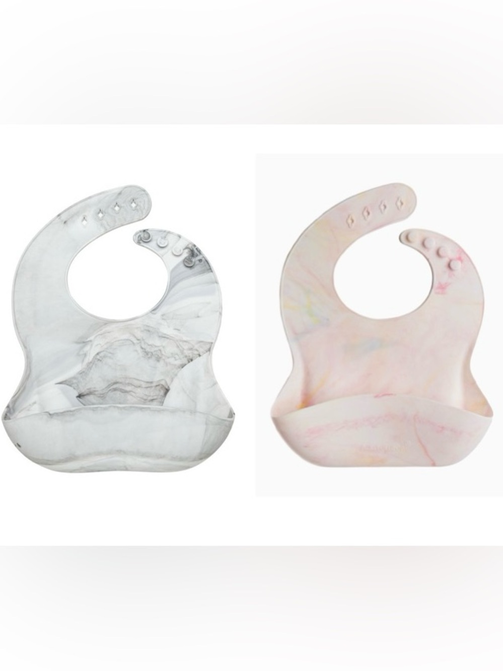 Set of 2 LouLou Lolipop Marble-Style Silicone Catch-All Bibs for Kids